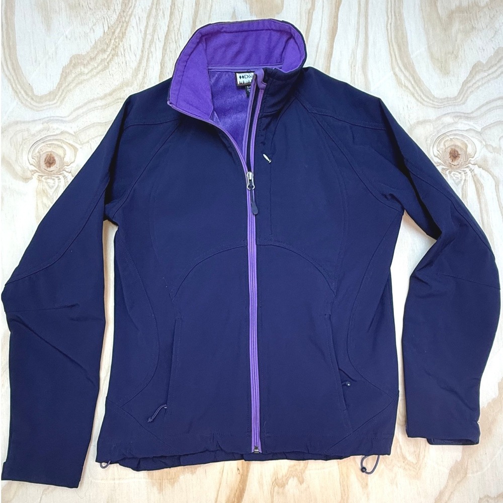 Double Diamond Womens Softshell Fleece Lined Jacket Navy Purple Small TR-CC4SS62